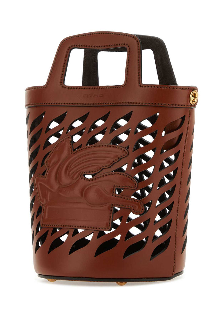 Brown Leather Coffa Bucket Bag 101 Borse A Secchiello