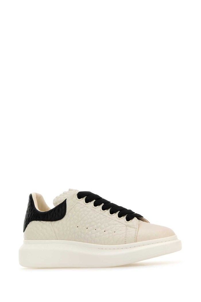 Whiteblk Leather Upper And Rubber Sole Sneaker