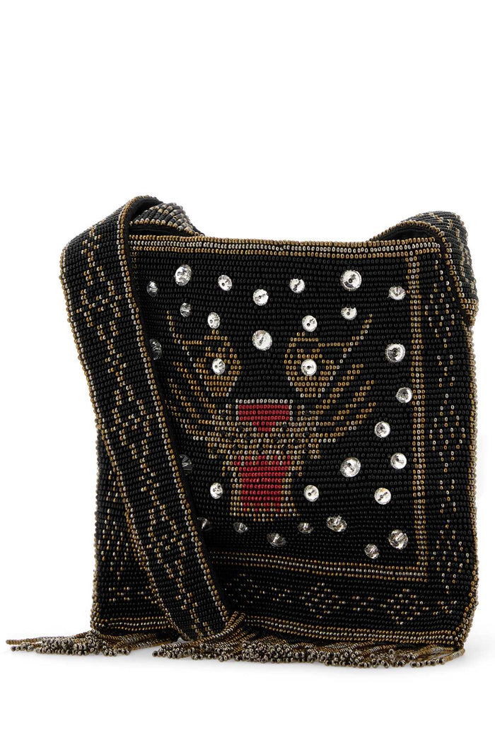 Embellished Fabric Crossbody Bag Multicolornero Borse A Tracolla