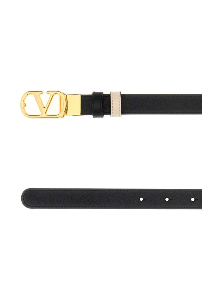 Black Leather Reversible Belt Nerobutterwhite Cinture