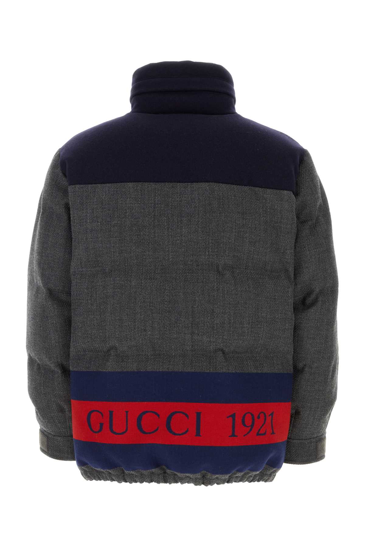 Dark Grey Wool Blend Down Jacket Greyblueredmix Piumini
