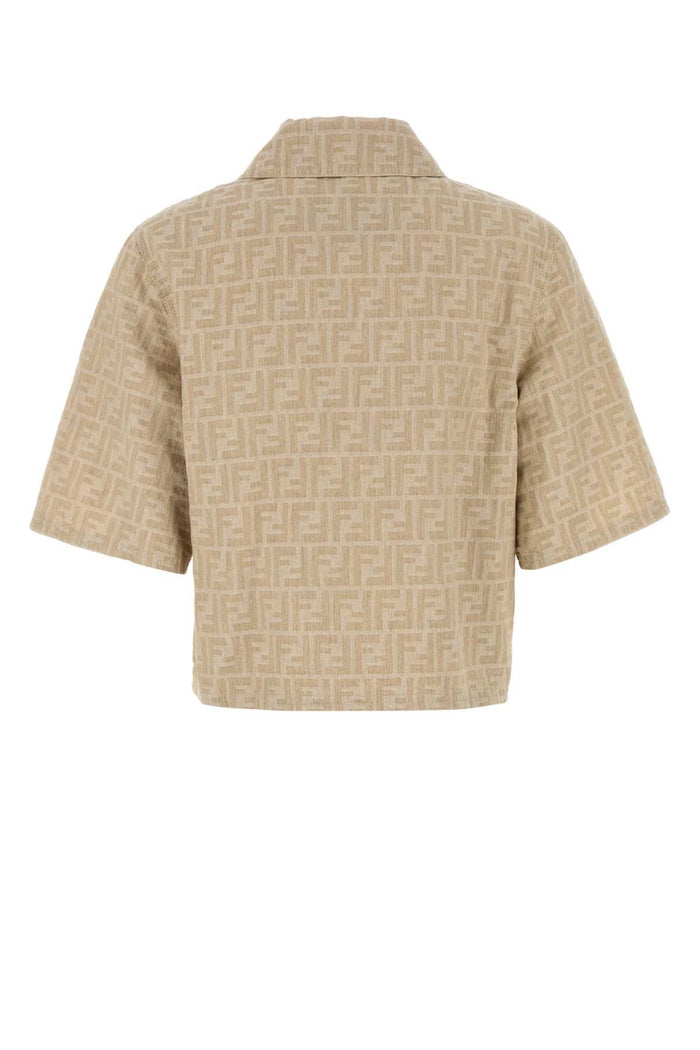 Embroidered Denim Shirt Raffia-25 Exterior: Linen Cotton Camicie