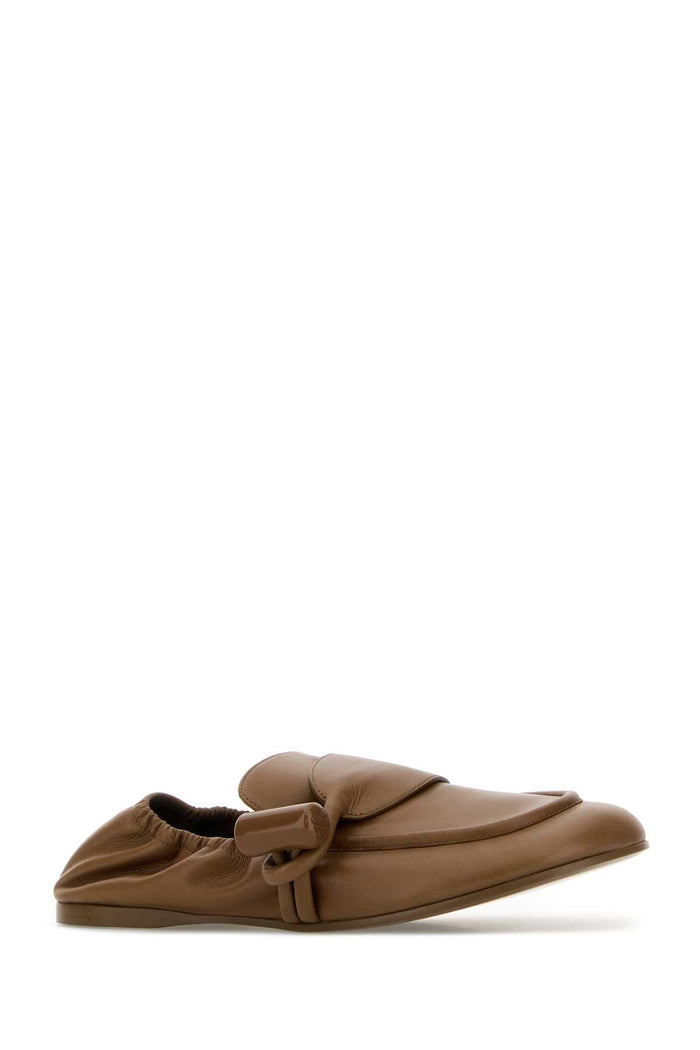 Camel Leather Toggle Loafers Oak Mocassini