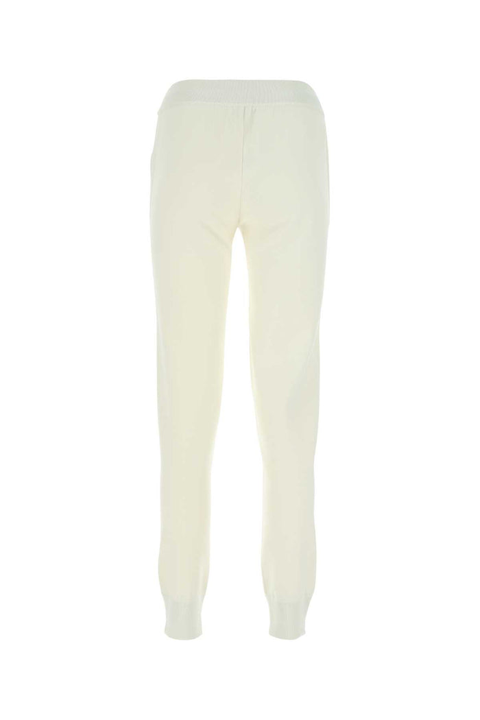 Ivory Stretch Wool Blend Joggers 9028 Exterior: Viscose Nylon Pantaloni