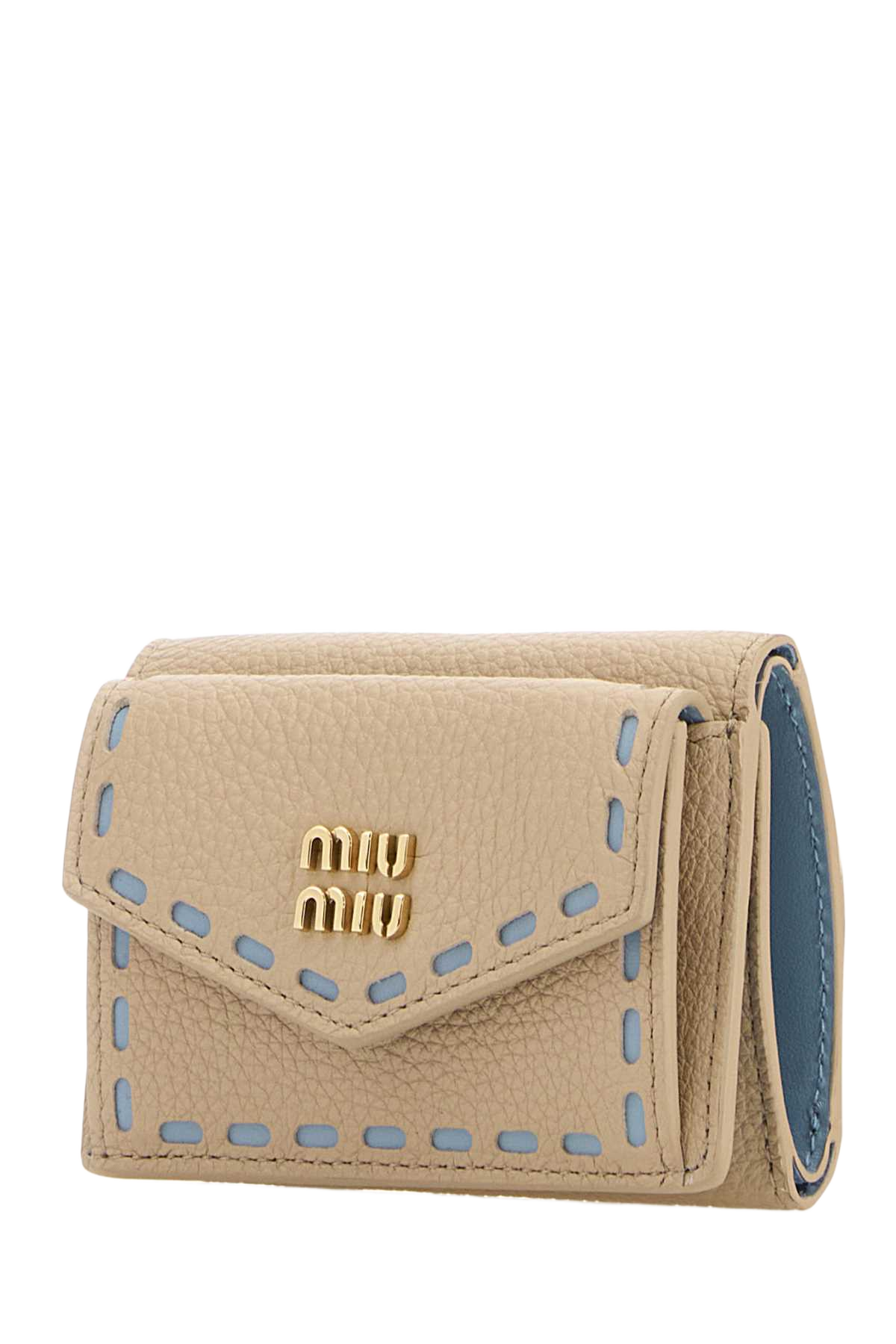 Sand Leather Wallet Travertinoceleste Portafogli