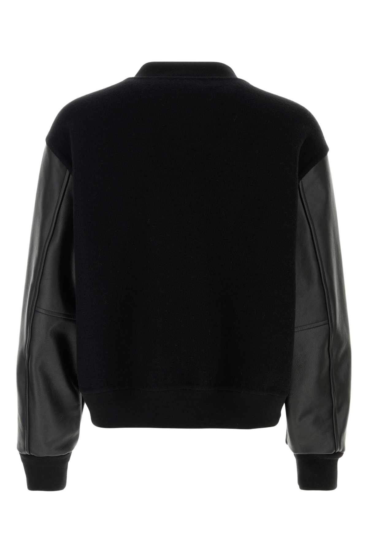 Black Wool Bomber Jacket Exterior: Virgin Giubbini