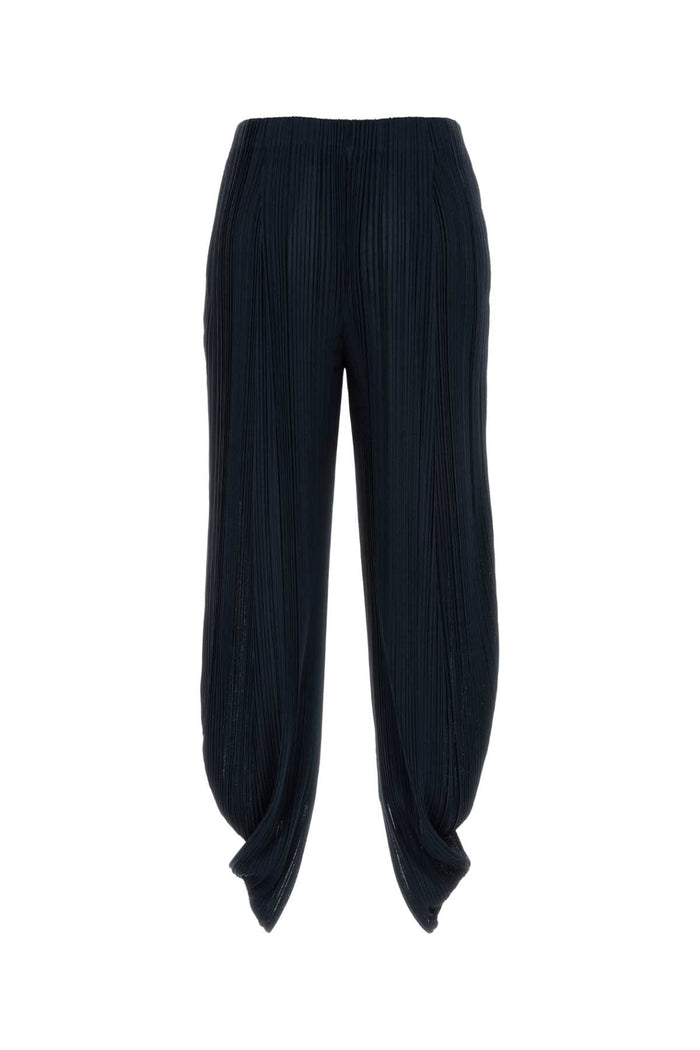 Navy Blue Jersey Pant Blu Exterior: Polyester Pantaloni