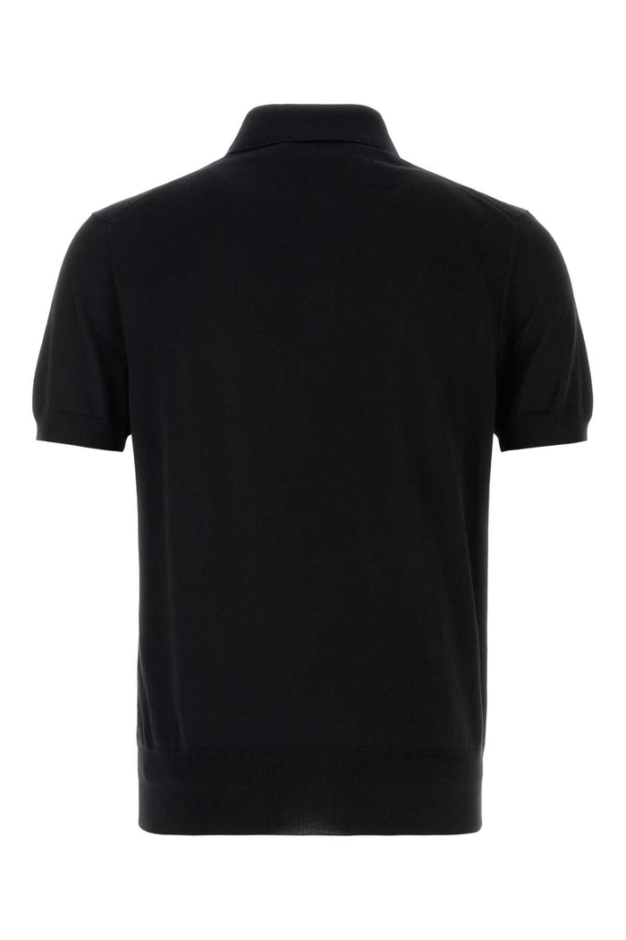 Black Cotton Polo Shirt