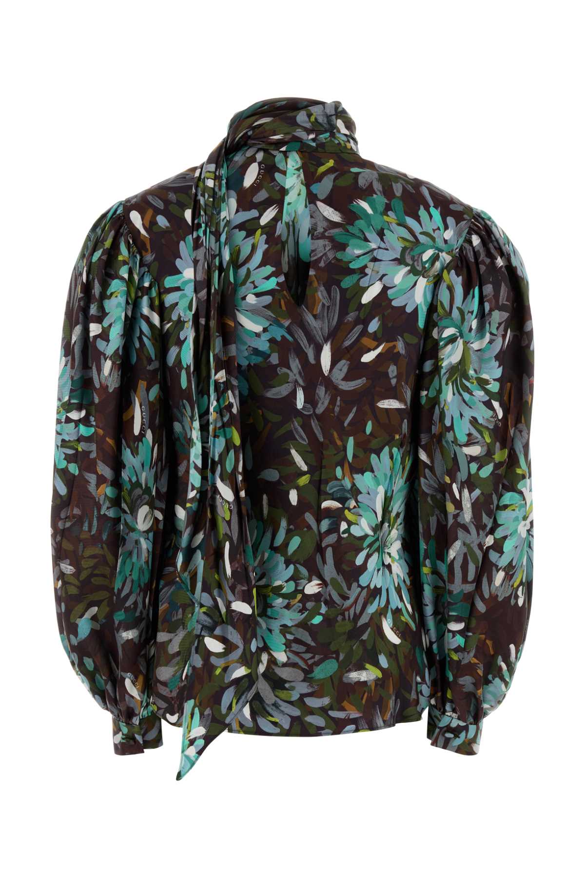 Printed Twill Blouse Azuregreenmc Silk Maglie