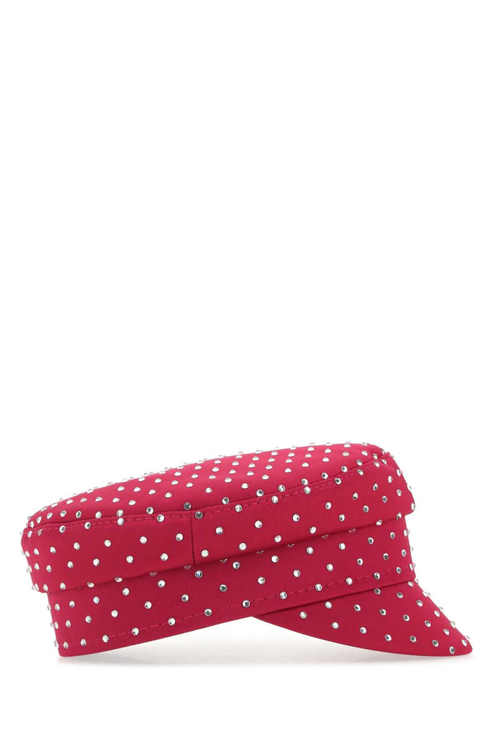 Tyrian Purple Satin Baker Boy Hat Pink Cappelli E Fasce Per Capelli