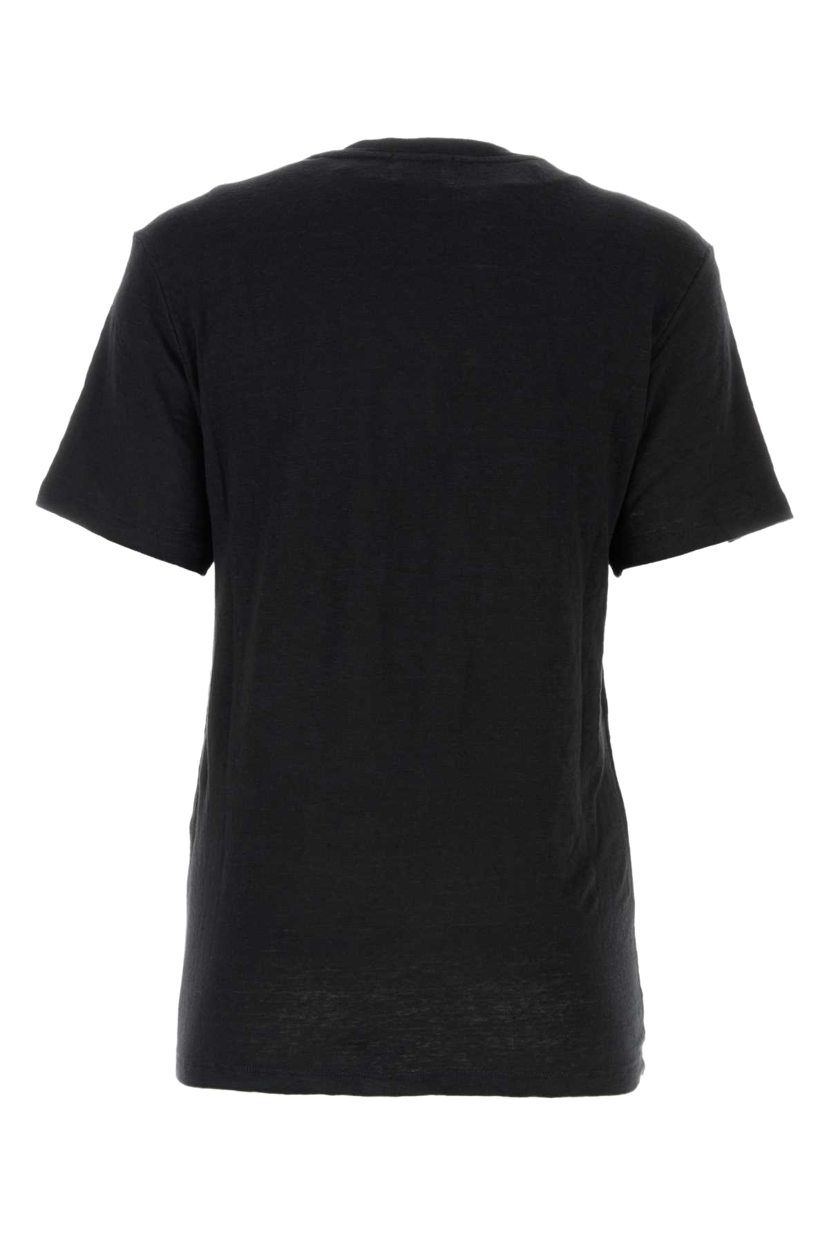 Black Linen Zewel T-Shirt Matiere Principale:lin