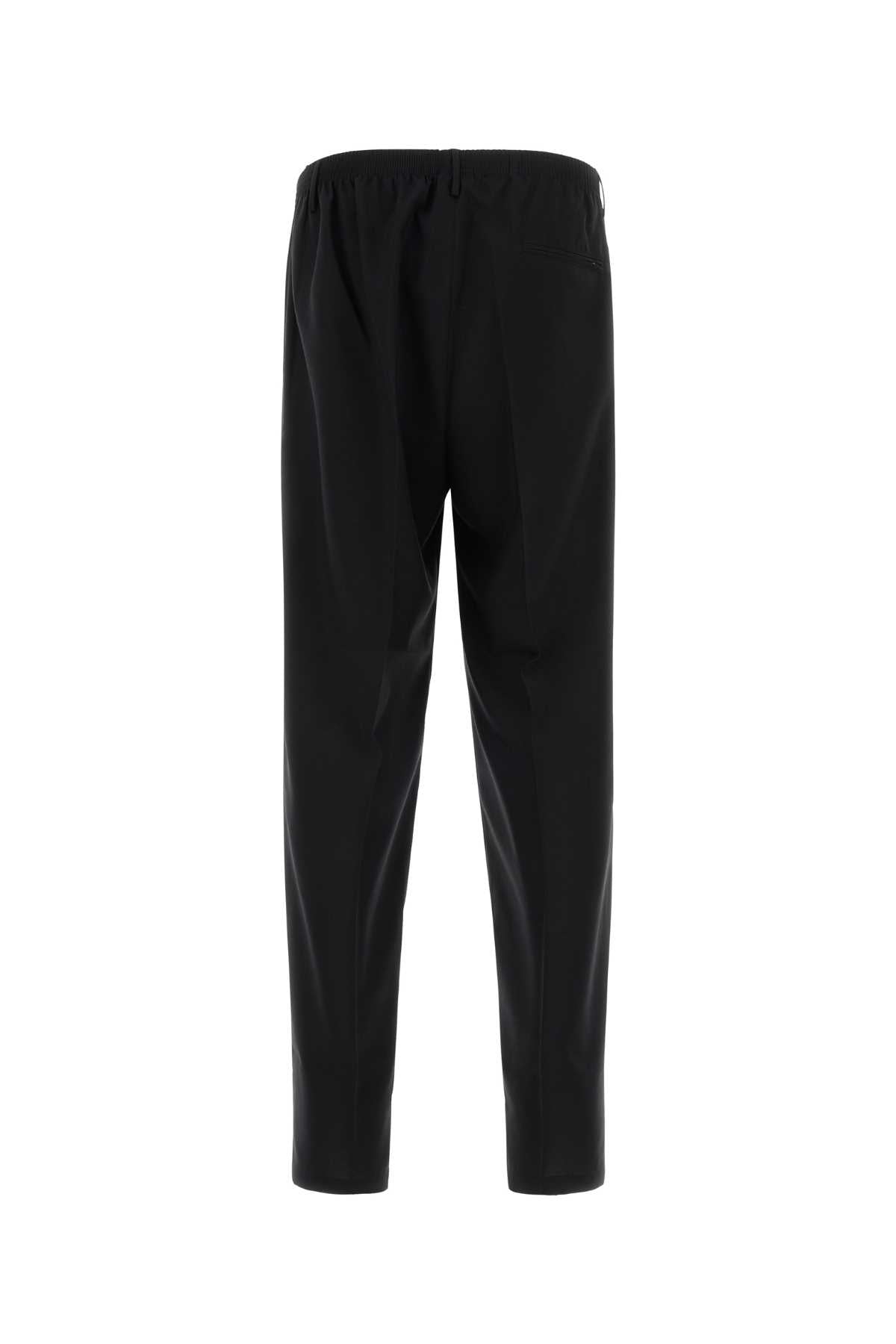 Black Jersey Wide-Leg Alfonso Pant Nero Exterior: Polyester Pantaloni