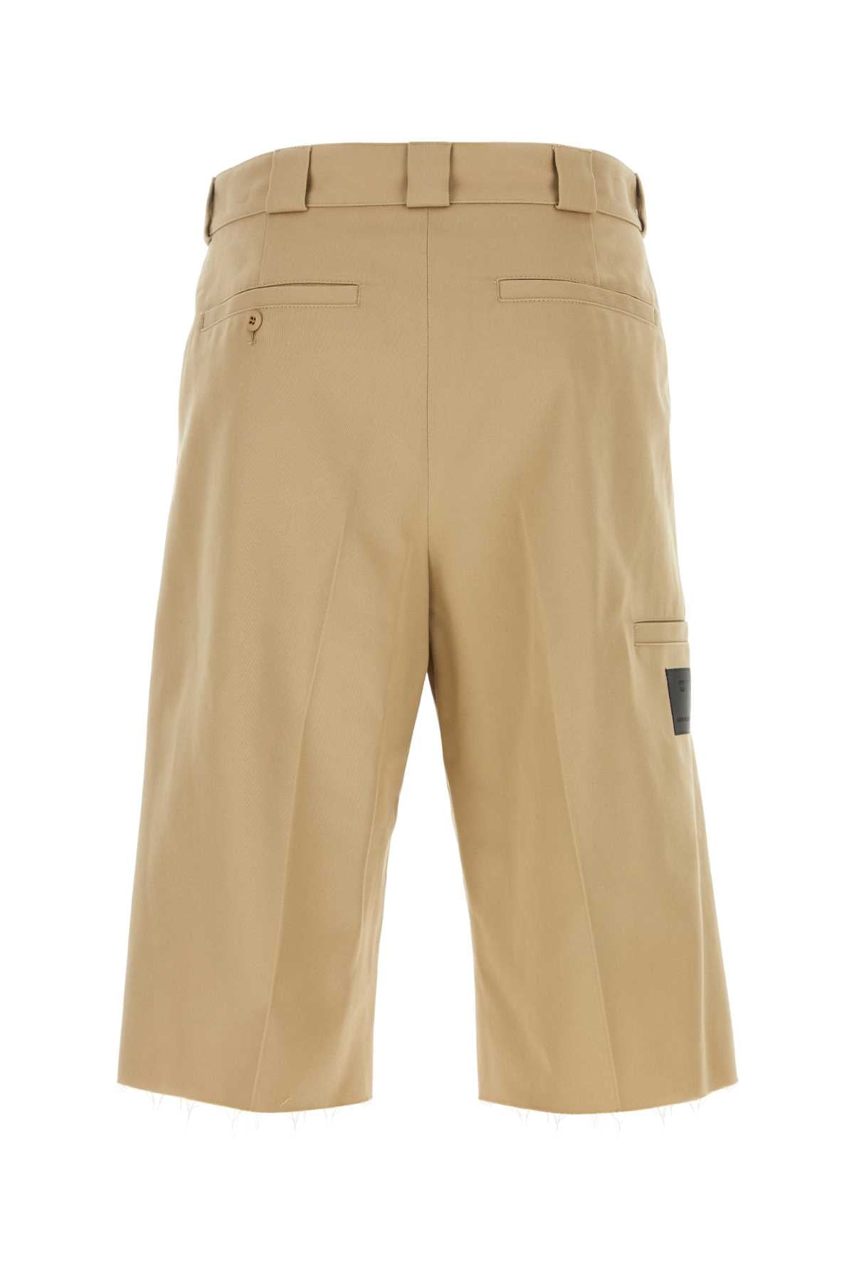 Cappuccino Polyester Blend Bermuda Shorts Beige Exterior: Cotton