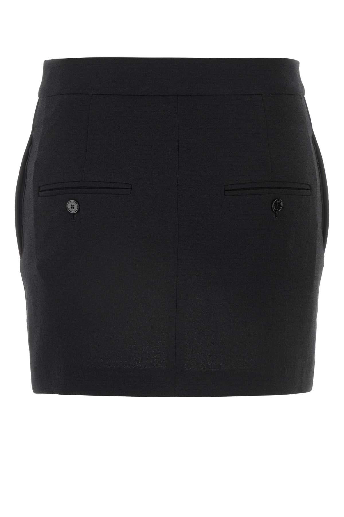 Black Stretch Polyester Blend Licoba Mini Skirt Gonne