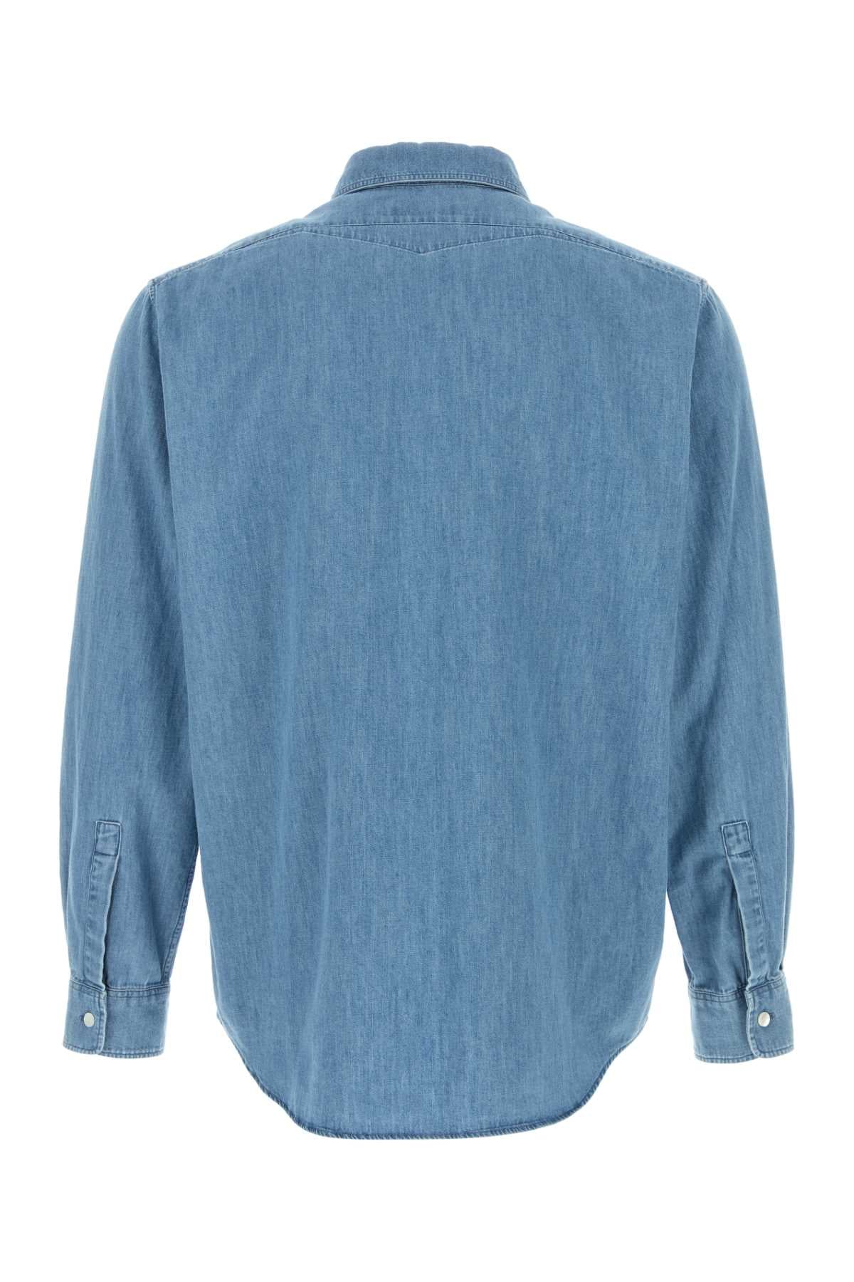 Light Blue Chambray Shirt Magnet Exterior: Cotton Camicie