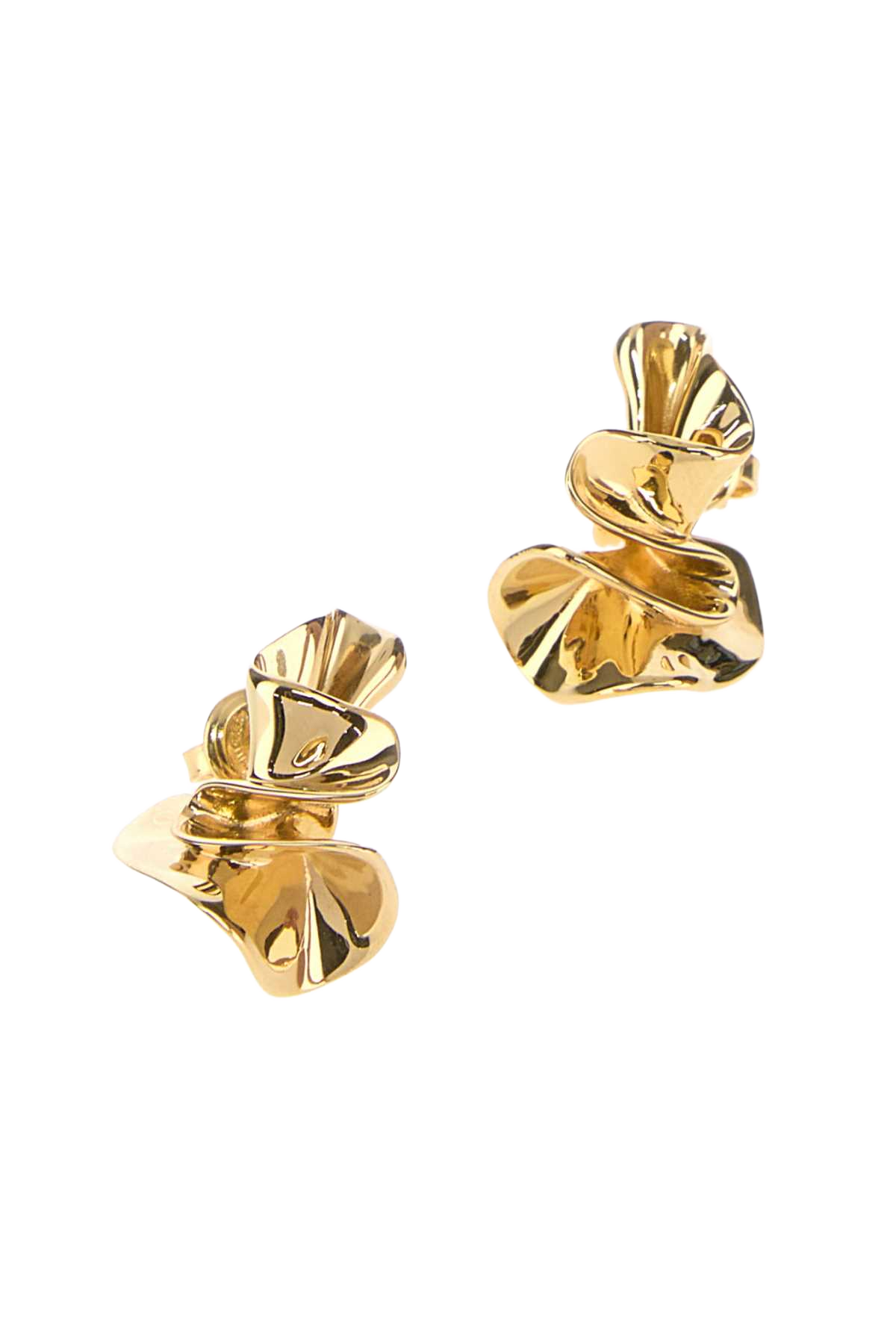 Gold Silver Small Anemone Earrings Yellowgold Orecchini