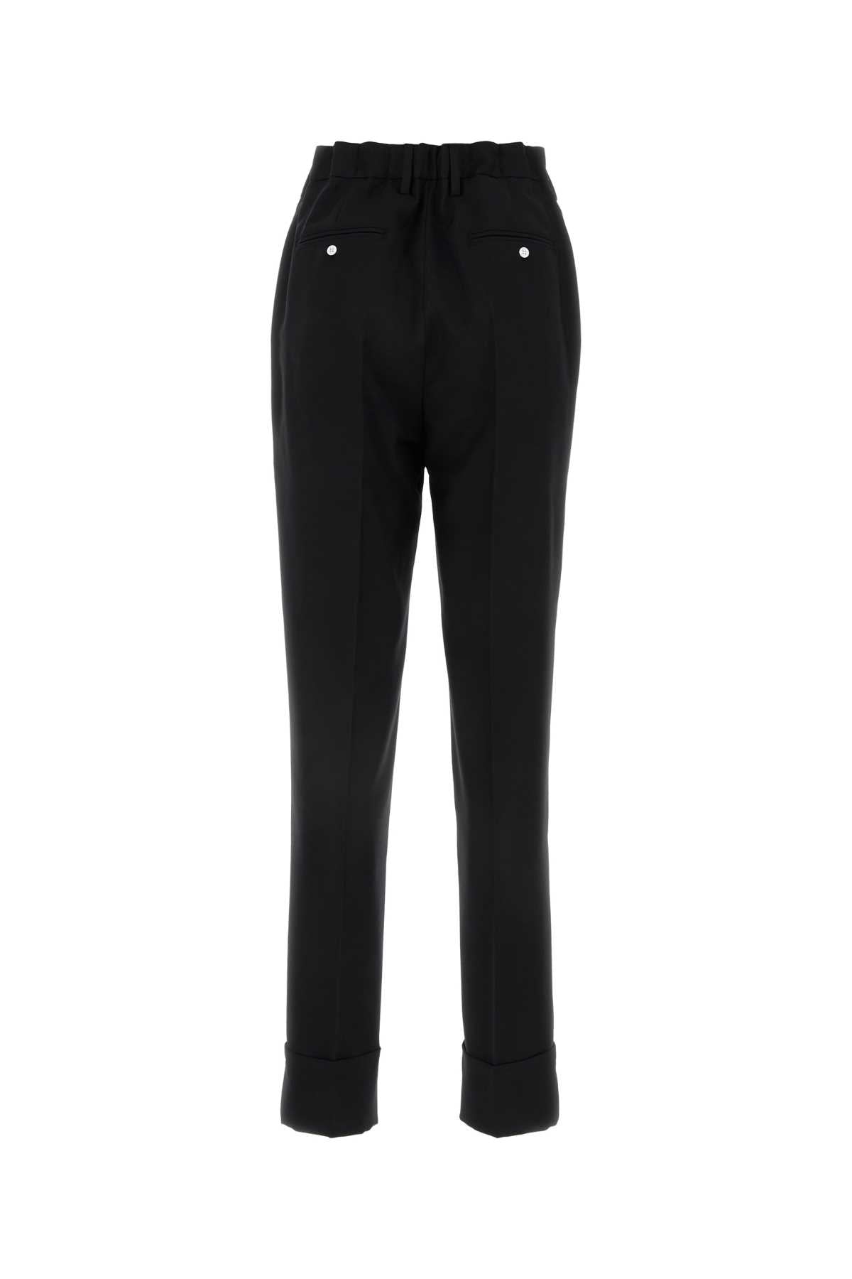 Black Wool Blend Pant Nero Wm Wo-trochus Niloticus Pantaloni