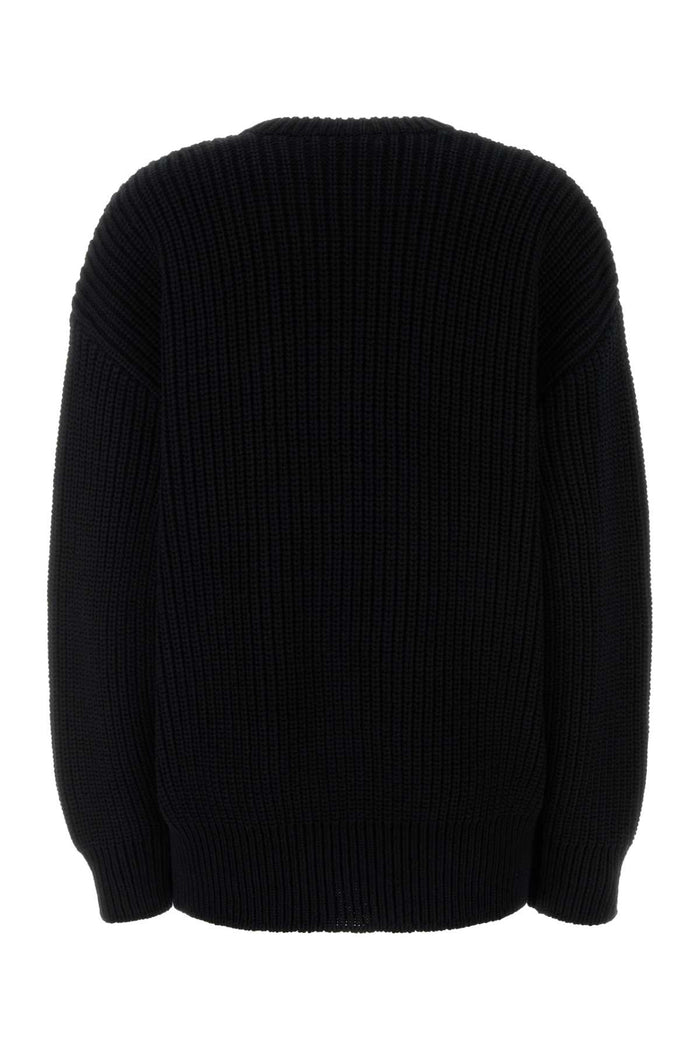 Black Cotton Oversize Sweater Exterior: Maglieria