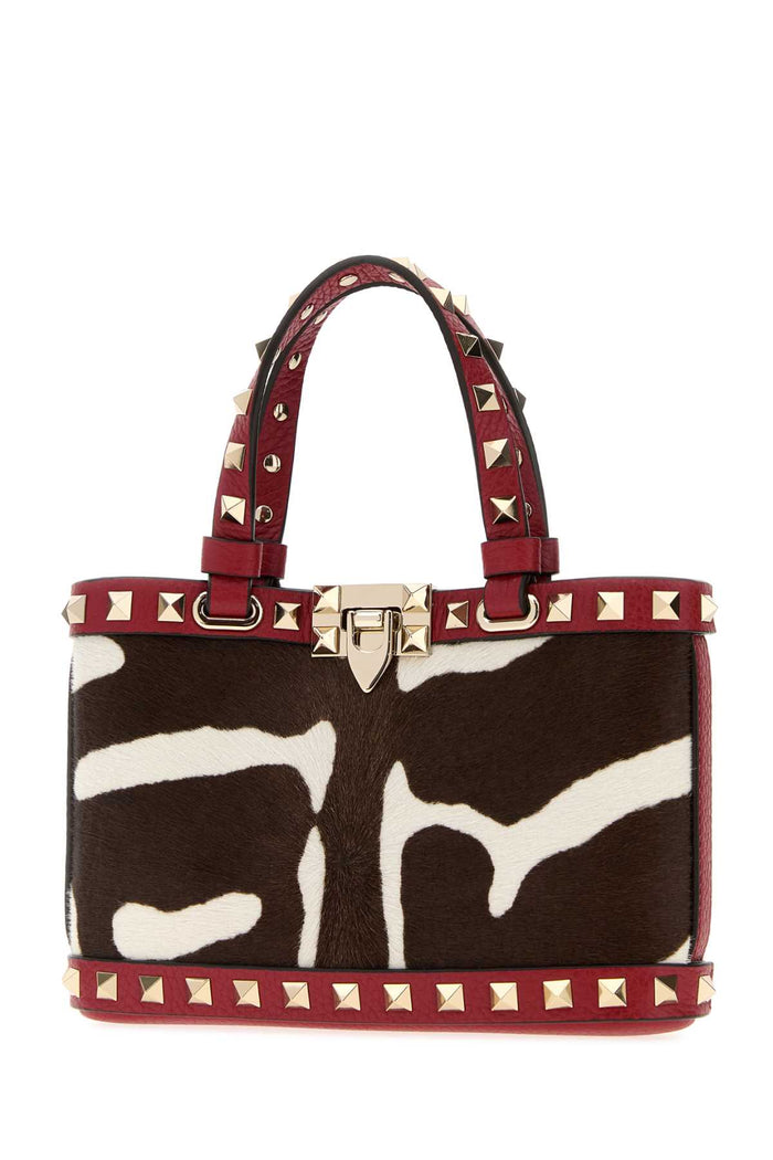 Printed Calf Hair Rockstud Handbag Biancotestadimororossov Clutch