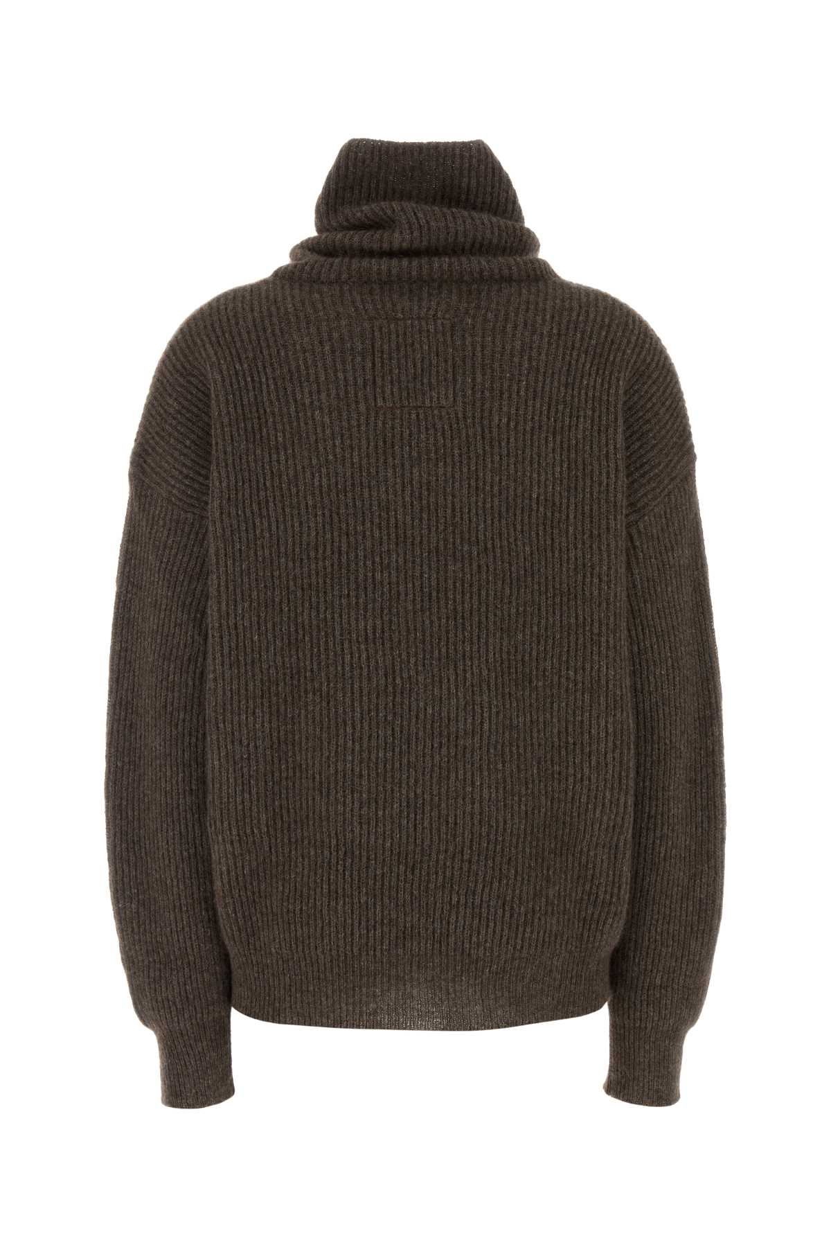 Brown Wool Raccoon Sweater Exterior: Maglieria