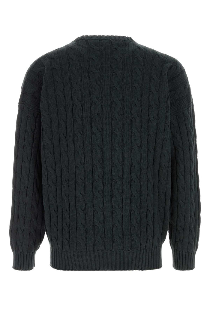 Slate Cotton Sweater Nero Exterior: Maglieria