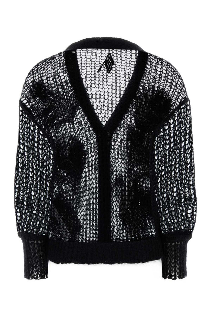 Black Crochet Cardigan Wm Pa Wo Maglieria