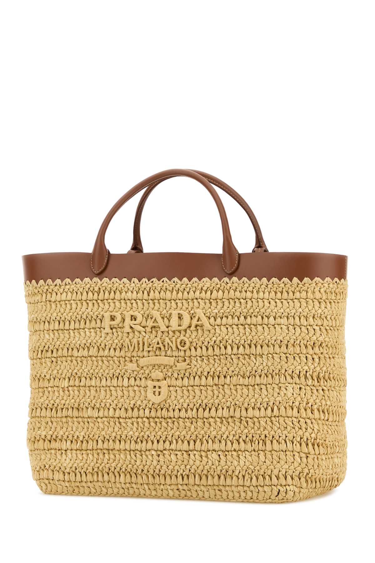 Naturale+cognac T Exterior: Raffia Leather Borse A Mano