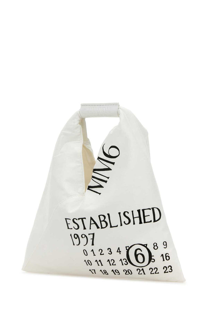 White Fabric Mini Japanese Handbag Borse A Mano