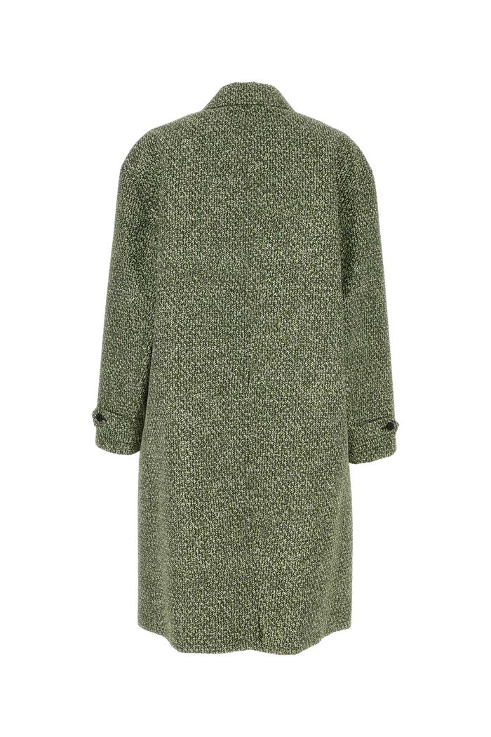 Printed Poplin Coat Greenwhitemc Exterior: Polyester Cappotti