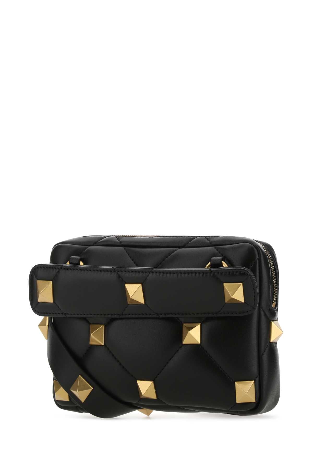 Black Nappa Leather Roman Stud Handbag 0no Borse A Mano
