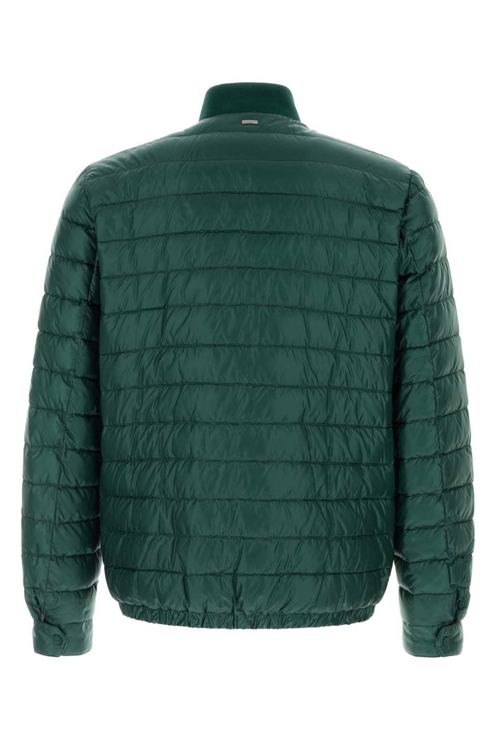 Bottle Green Nylon Down Jacket Verde Piumini