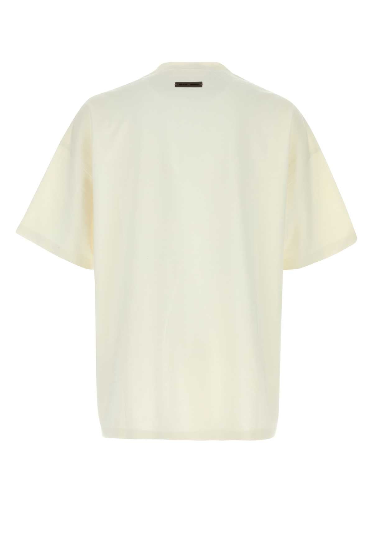 Ivory Stretch Polyester Blend Oversize T-Shirt