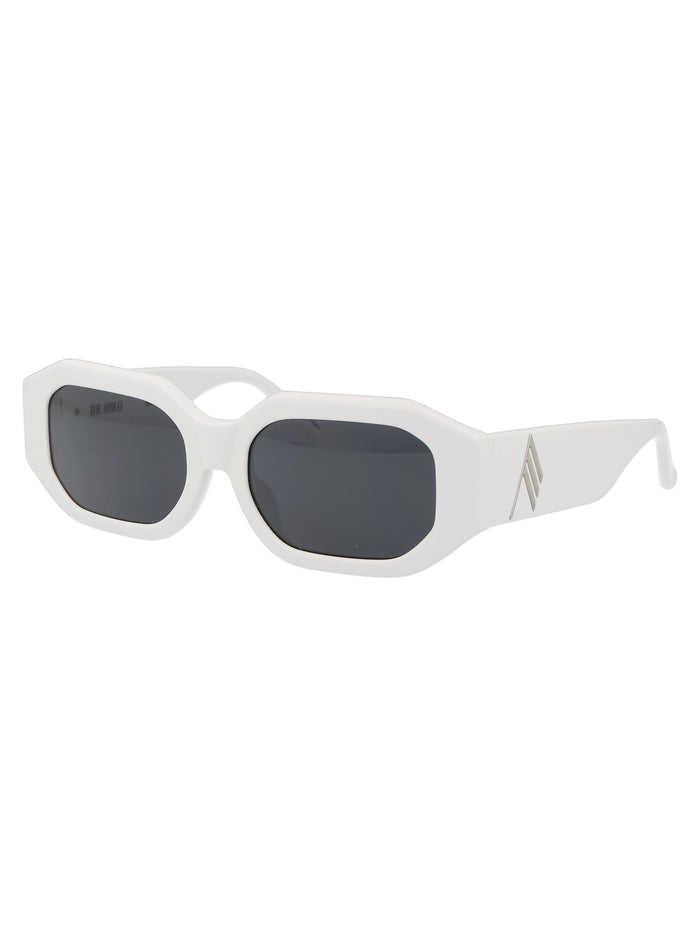 Attico45c3sun C3 White/silver/grey Acetate Sunglasses