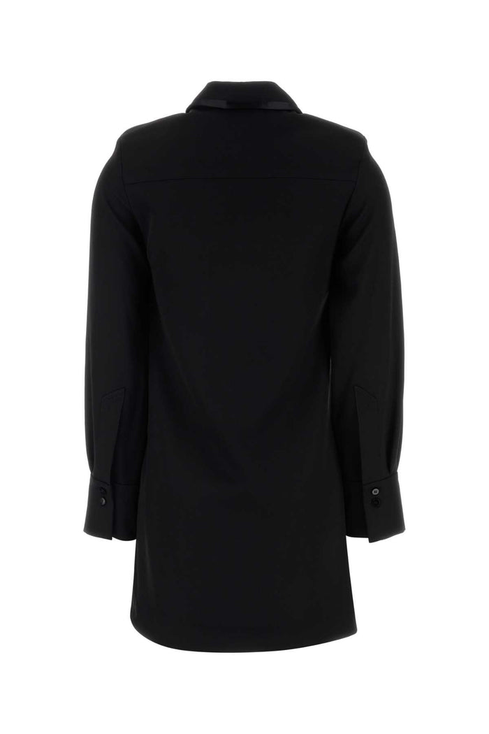 Black Gabardine Mini Dress Abiti