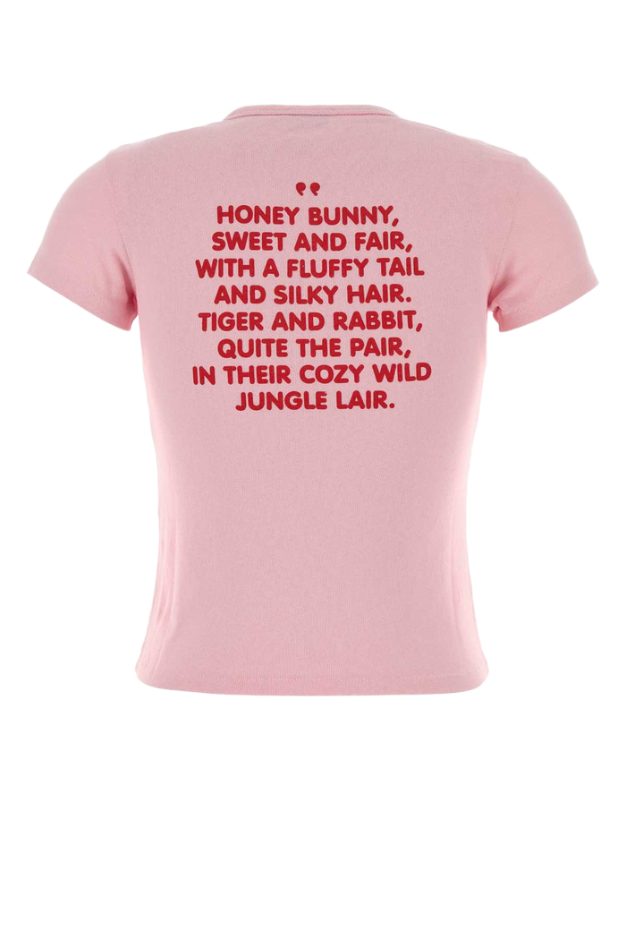 Pink Cotton T-Shirt Flamingopink Exterior