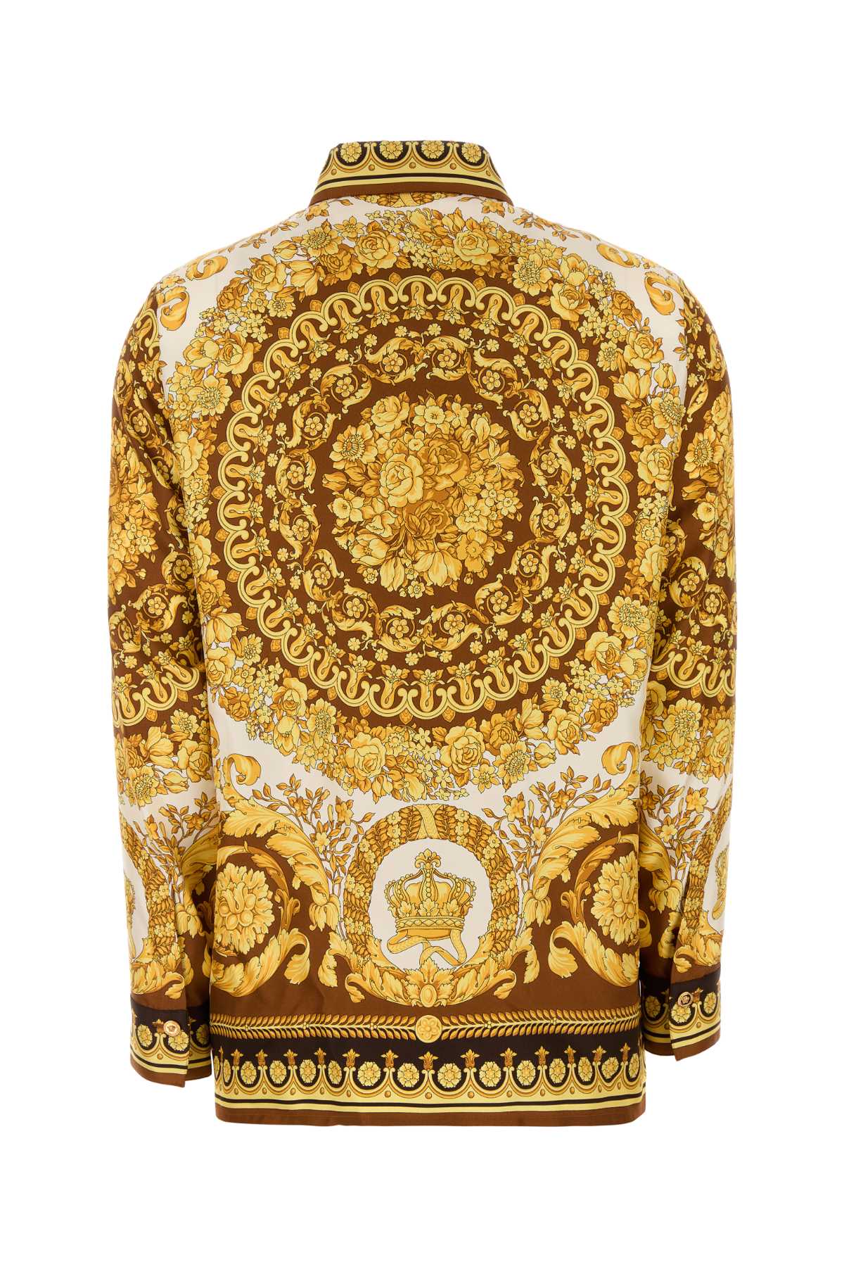 Printed Silk Shirt Brownspic 1.outer Fabric:silk Camicie