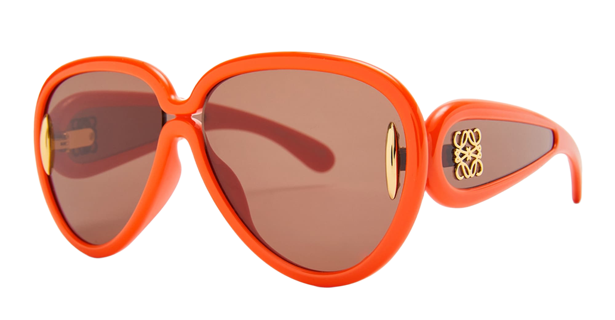 Pilot Mask - Shiny Orange Acetate Sunglasses