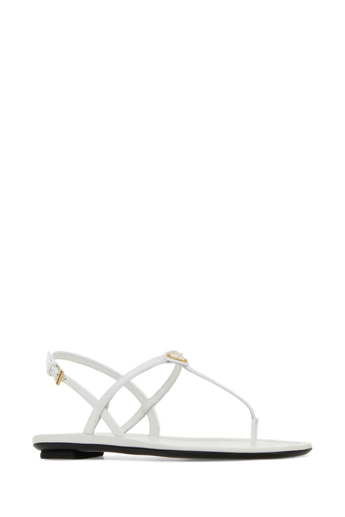 White Leather Thong Sandals Bianco Sandali