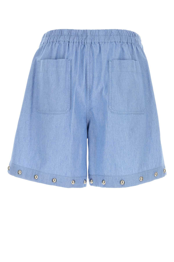 Light-Blue Denim Bermuda Shorts Denimblulavchiaro Exterior: Cotton