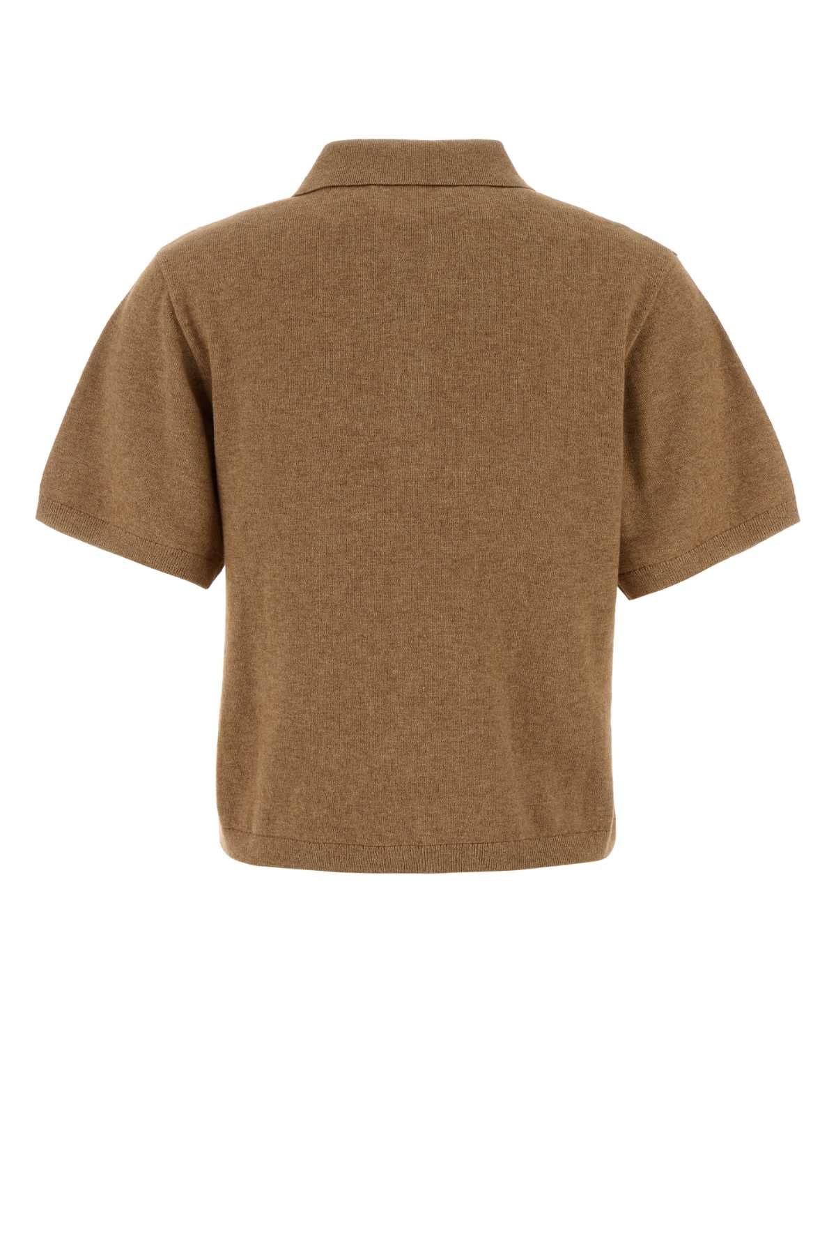 Biscuit Cotton Blend Althea Polo Shirt Camel/granita