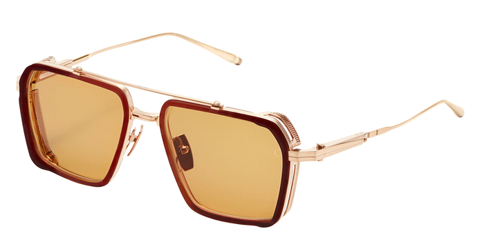 Tiros - Brushed White Gold Light Havana Titanium Sunglasses