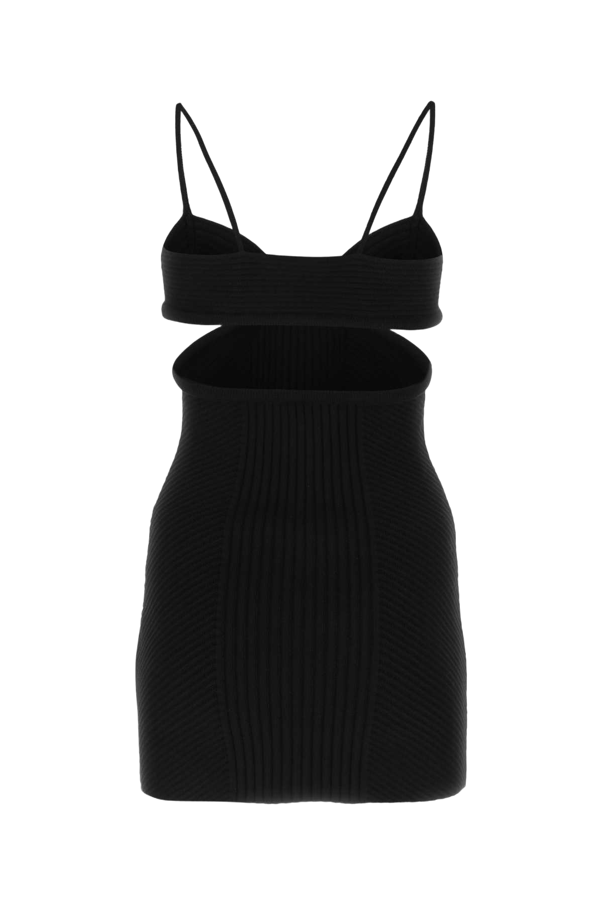 Black Viscose Blend Mini Dress Abiti