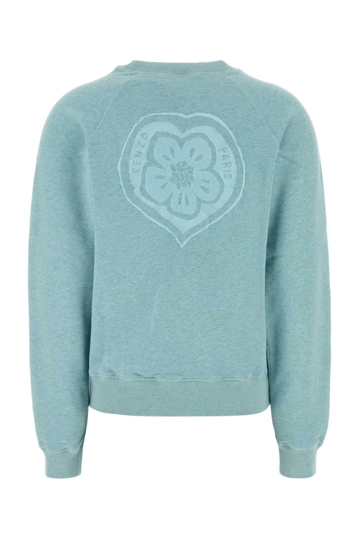 Melange Light-Blue Cotton Sweatshirt Glacier Exterior: Maglieria