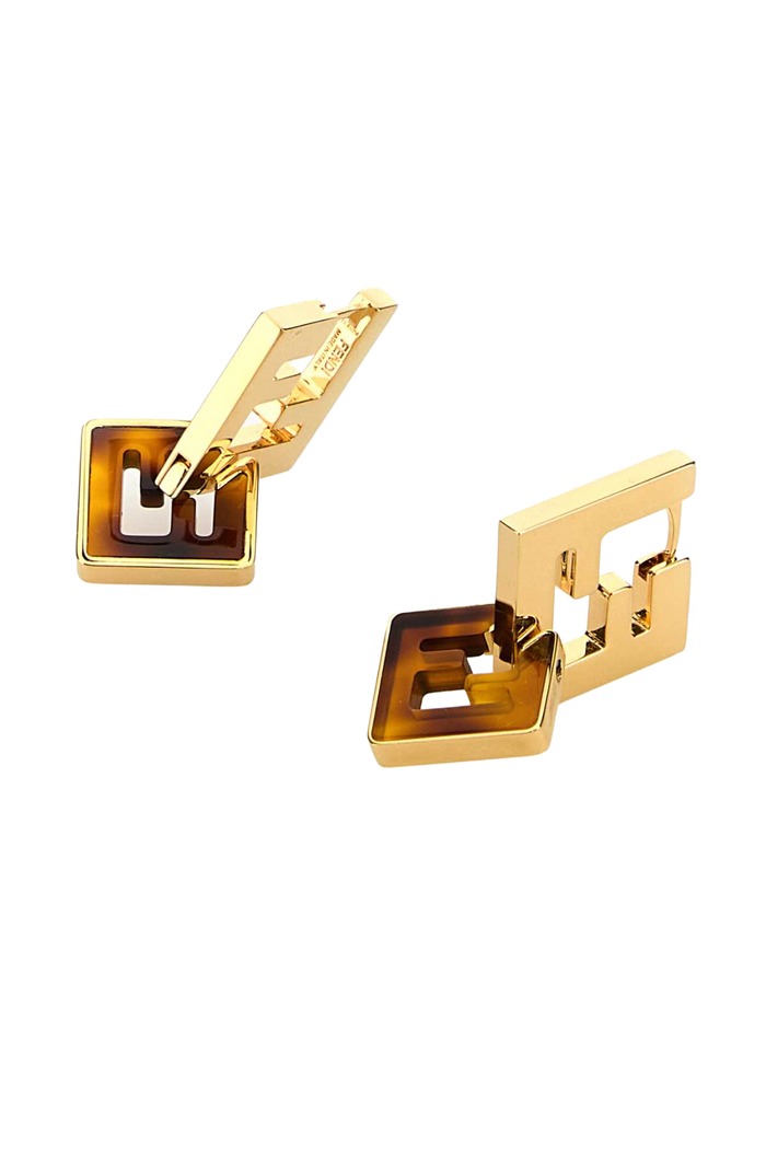 Printed Plexiglass And Metal Forever Fendi Earrings Orosofttartaruga Orecchini