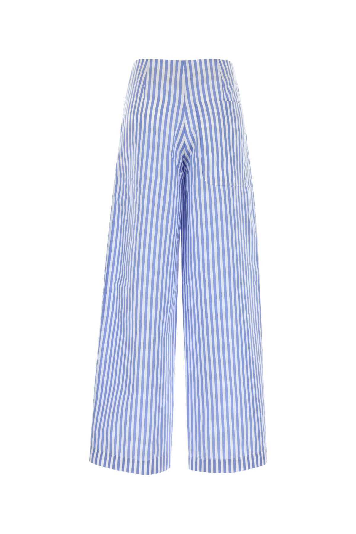 Embroidered Poplin Pant Fantasiablu Exterior: Polyester Cotton Pantaloni