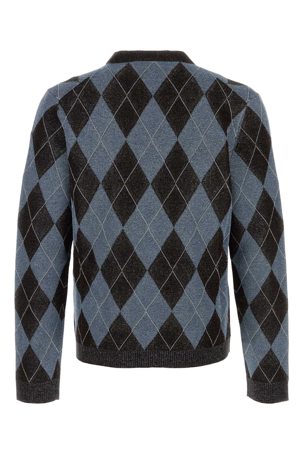Embroidered Stretch Wool Blend Cardigan Multi Maglieria