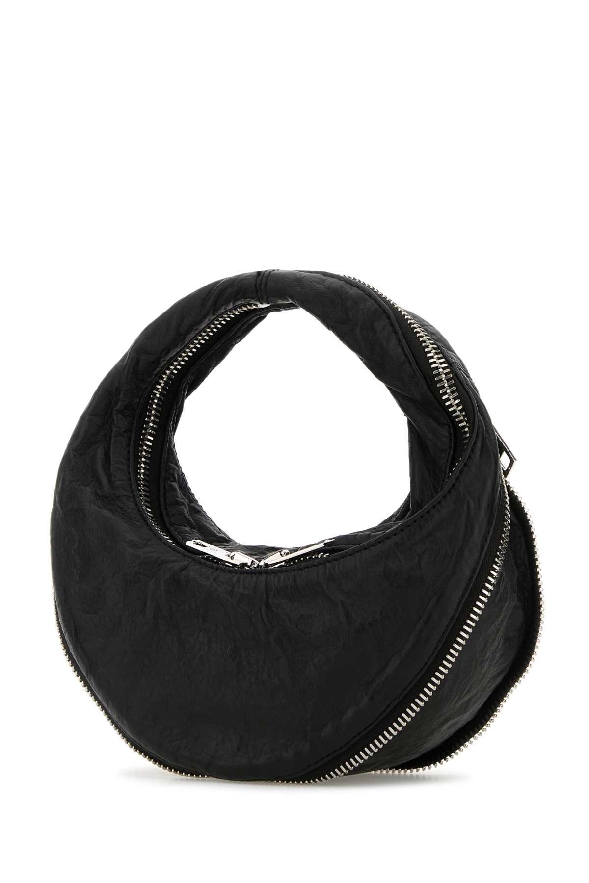 Black Leather Twist Handbag Borse A Mano