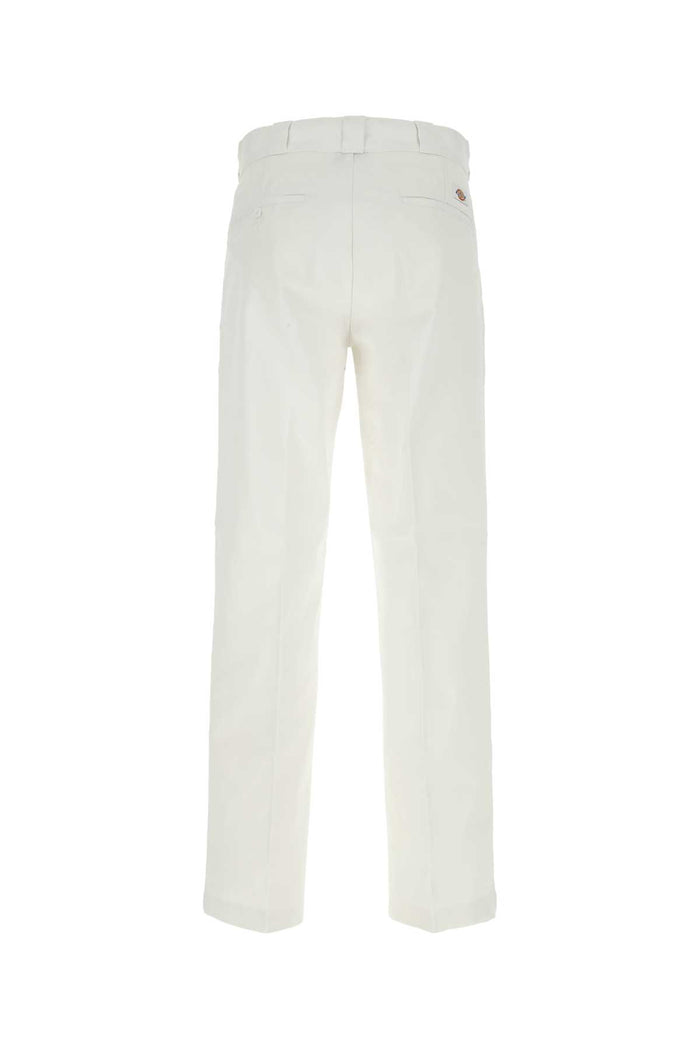 White Polyester Blend Pant Whx1 Exterior: Cotton Pantaloni