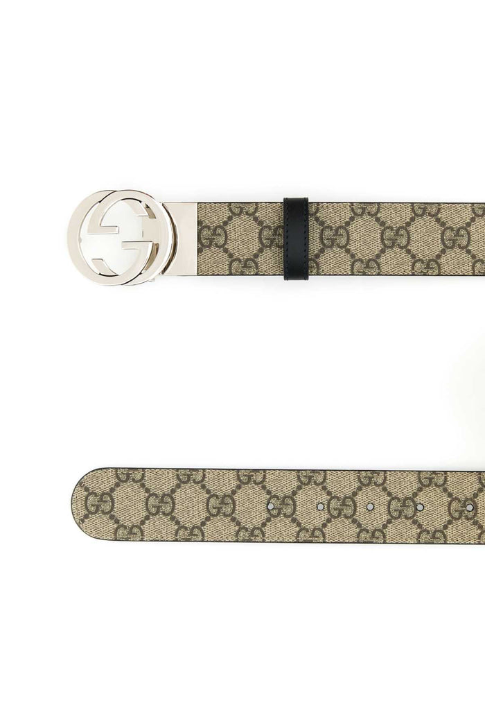 Gg Supreme Fabric Reversible Belt Bebonynero Cinture