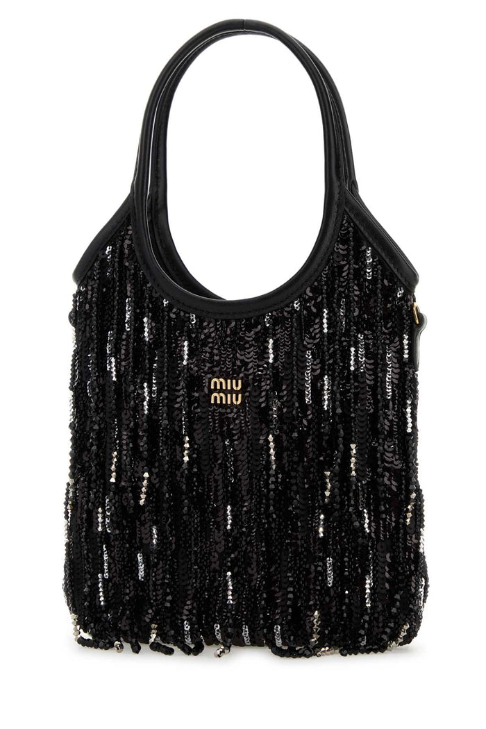 Embellished Fabric Handbag Nero Borse A Mano